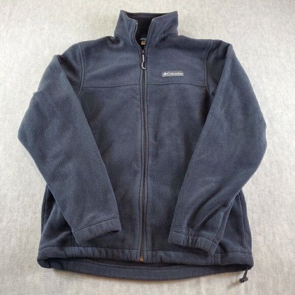Columbia Jacket Mens Small Black Soft Fleece Outdoor Full Zip - Picture 1 of 8